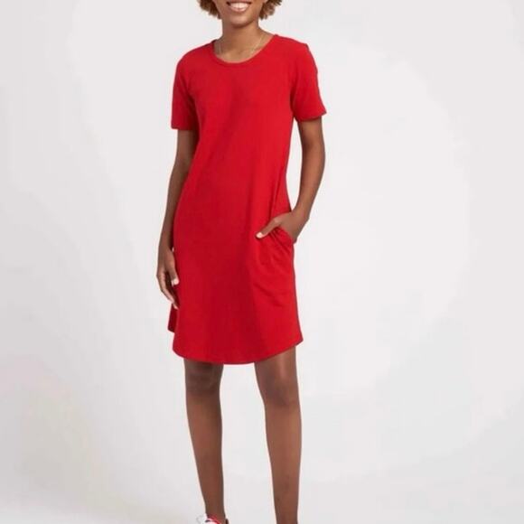 Universal Standard Halie T-Shirt Dress Barbados Cherry Red Size 4XS 0/00 NWT - Picture 1 of 5